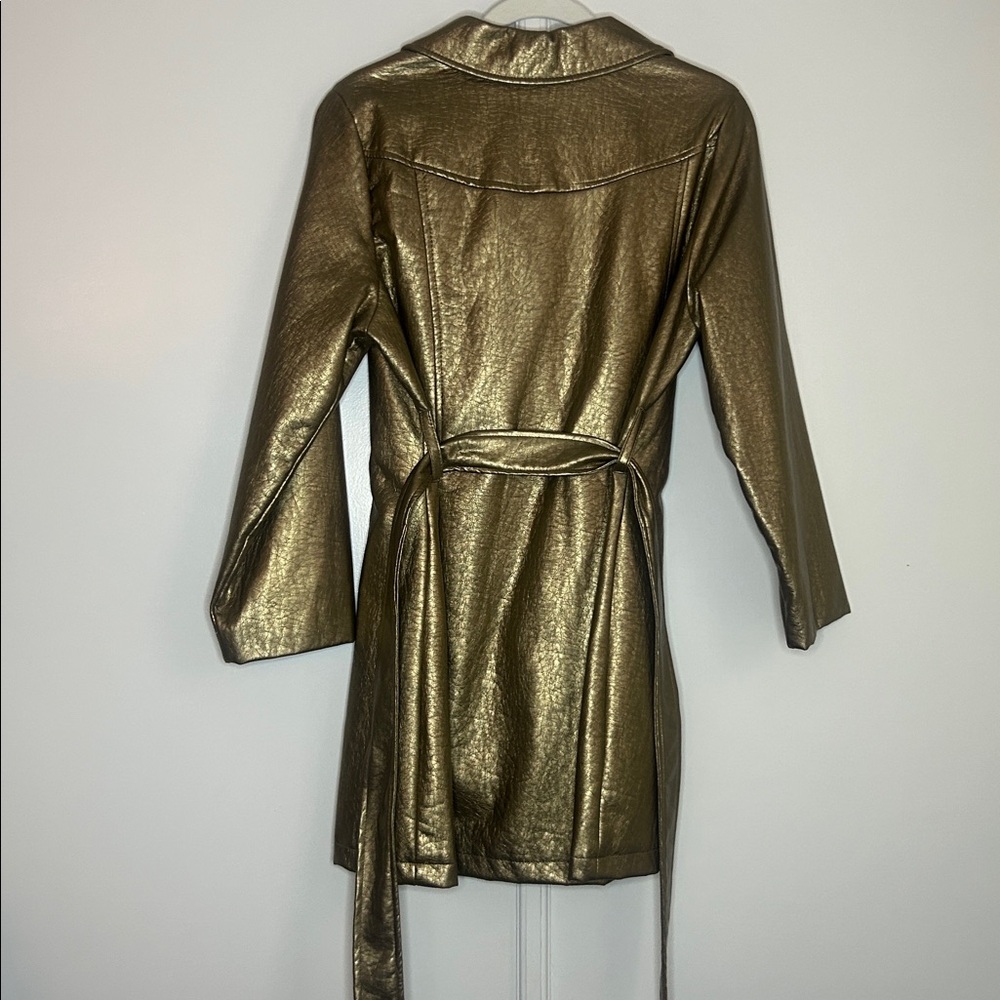 Vintage Metallic Gold Belted Blazer Jacket - Picture 7 of 7